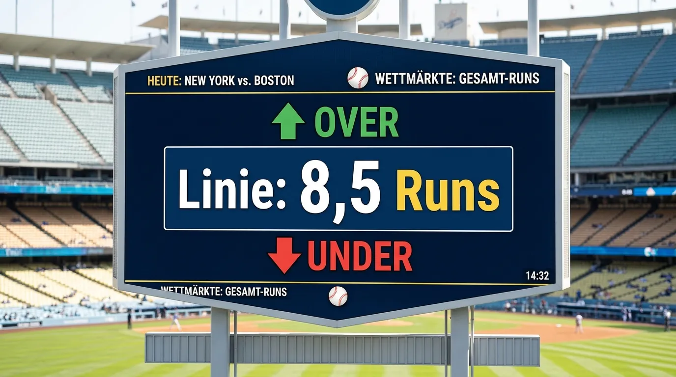 Funktionsweise des Over/Under Totals-Markts bei Baseball Wetten mit Runs-Schranken
