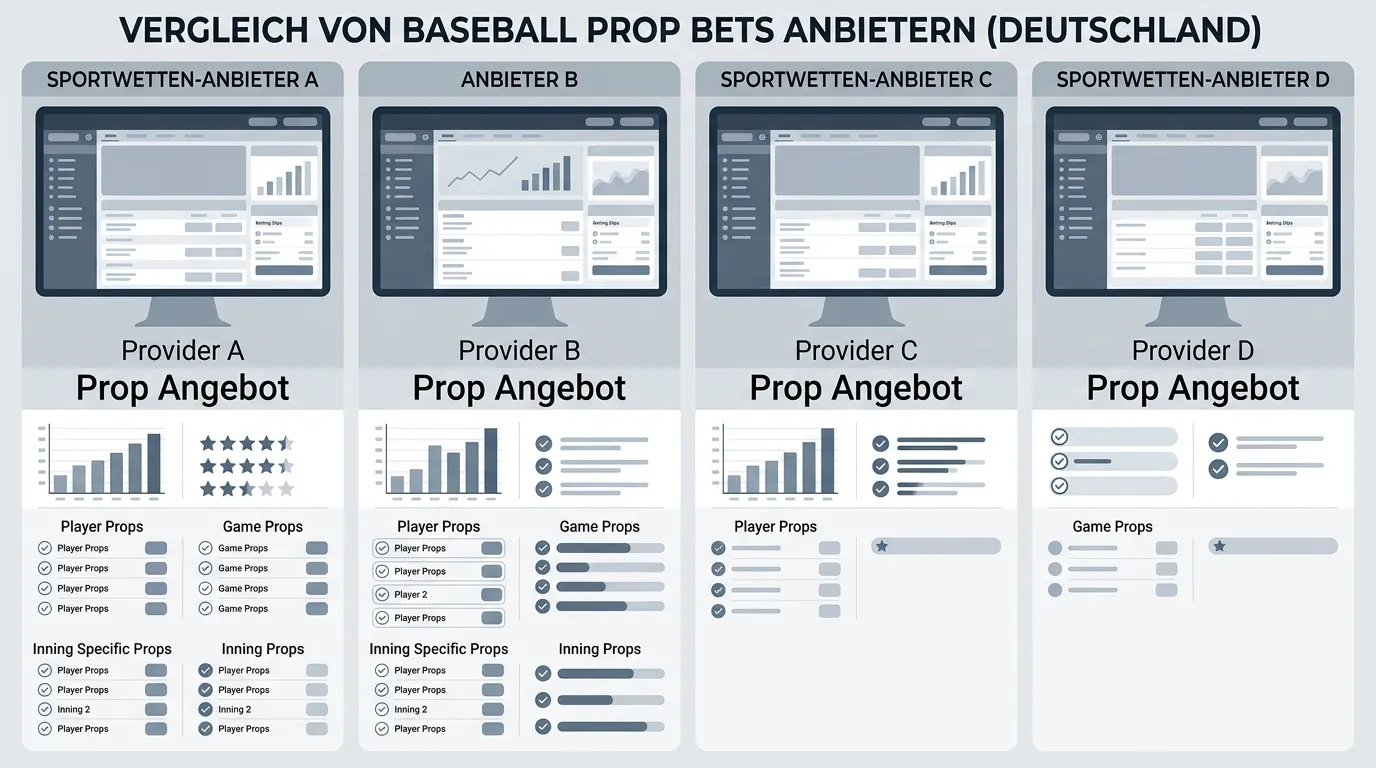 Vergleich von GGL-lizenzierten Anbietern nach Baseball Prop Bet Tiefe und Verfügbarkeit
