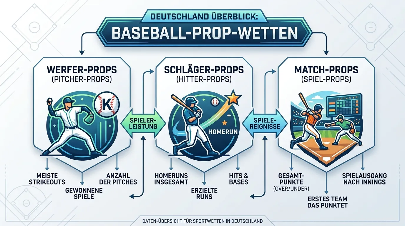 Überblick der Baseball Prop Bets bei deutschen GGL-Anbietern – Spieler- und Pitcher-Wetten