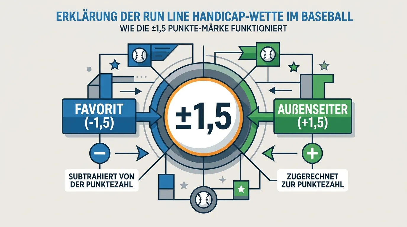 Erklärung des Baseball Run Line Handicaps mit ±1,5 Runs und Quotenstruktur