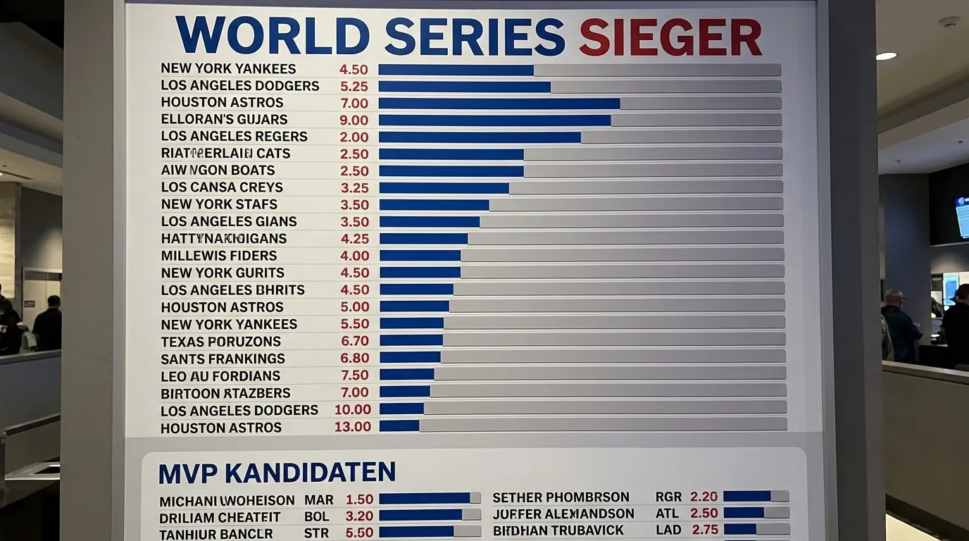 Baseball Futures Wetten auf World Series Sieger, MVP und Division-Gewinner bei GGL-Anbietern