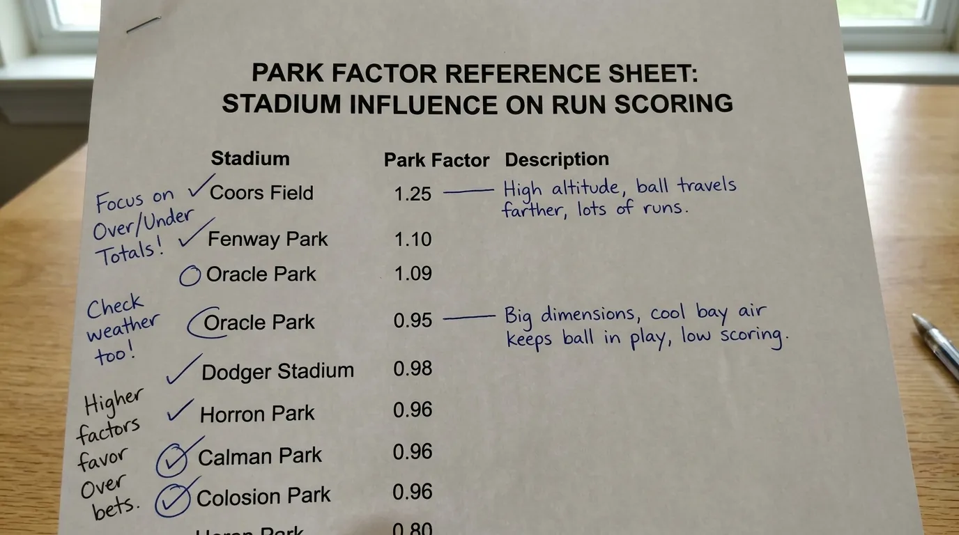 Over/Under Totals-Wette beim Baseball mit Park Factor und Pitcher-Einfluss erklärt