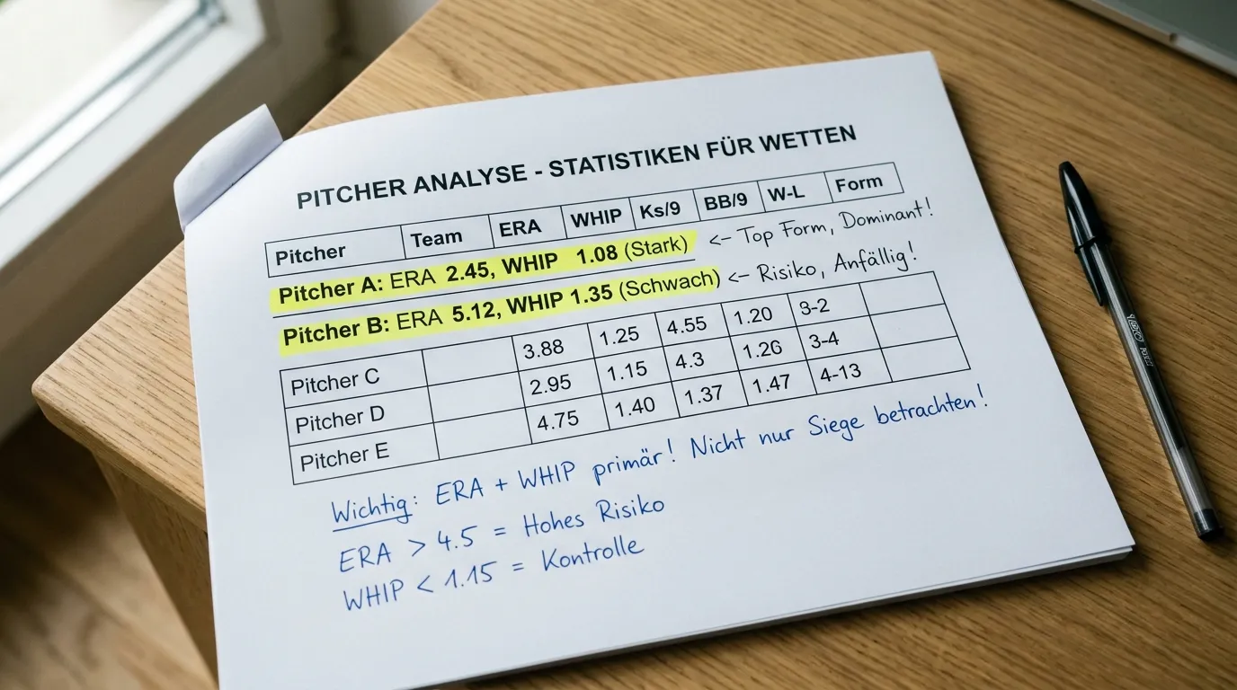 Starting Pitcher Analyse für Baseball Wetten – ERA und WHIP als wichtigste Kennzahlen