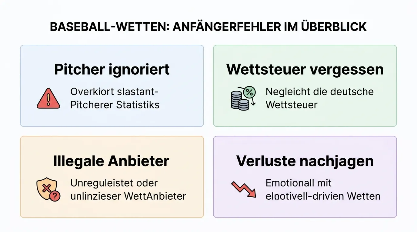 Überblick der vier häufigsten Anfängerfehler beim Baseball Wetten in Deutschland