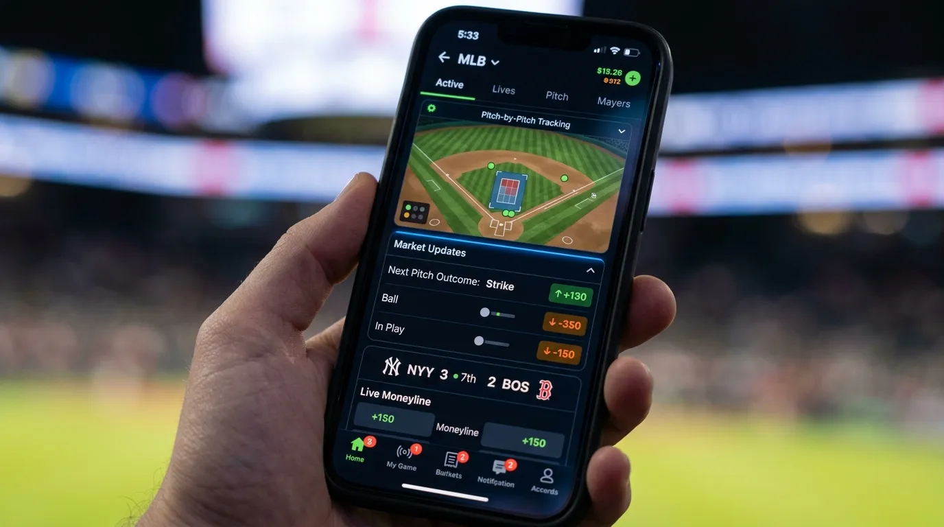 Live Baseball Wetten App mit Pitch-by-Pitch Tracking und dynamischen Quoten-Updates