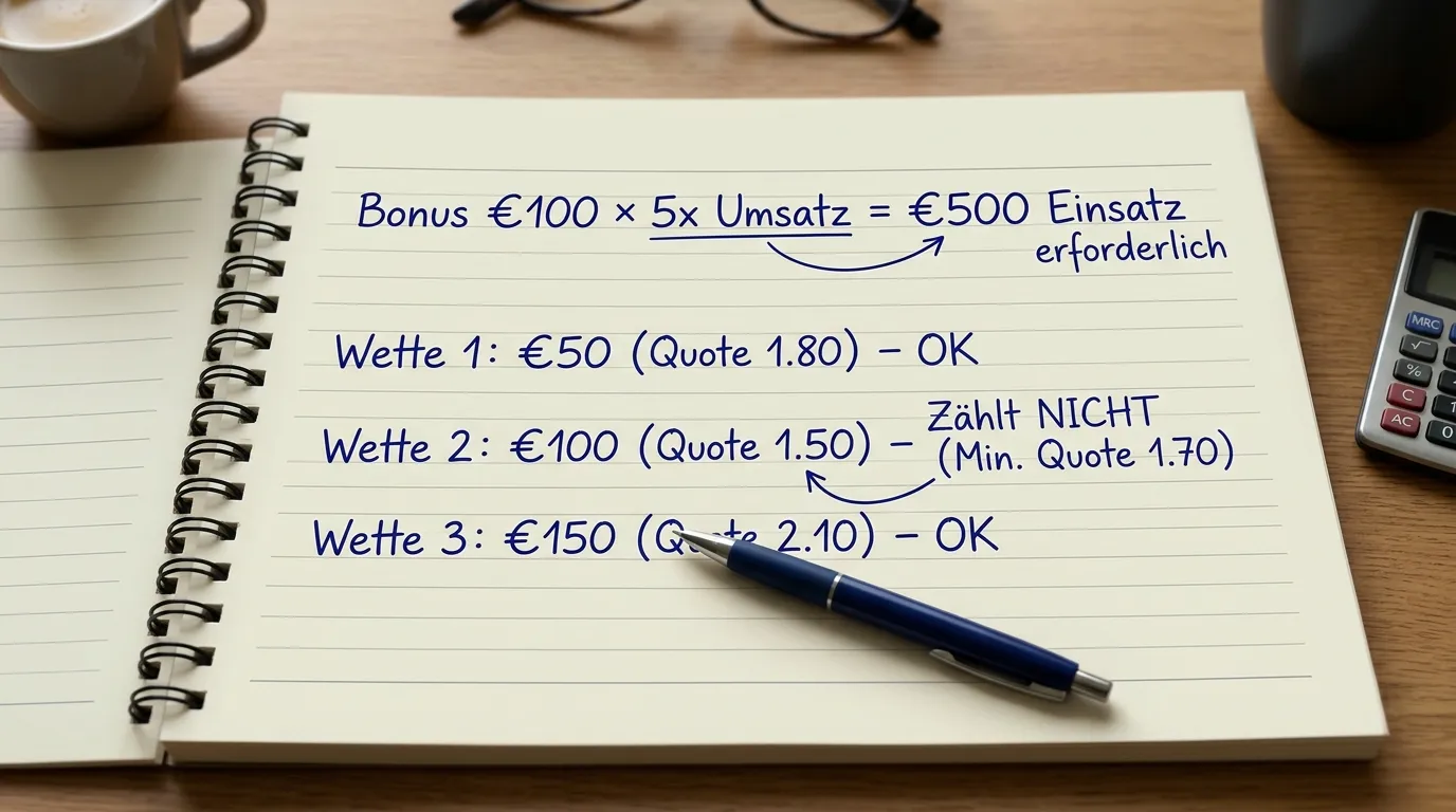 Umsatzanforderungen Baseball Wetten Bonus Rollover Bedingungen erklärt an konkretem Beispiel