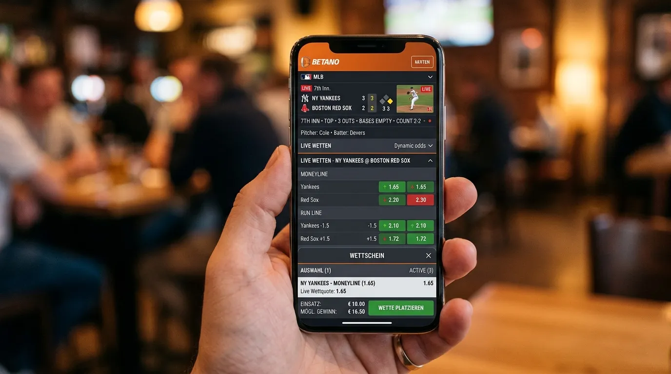 Betano Live-Wetten App Baseball – MLB In-Play-Märkte und mobile App für Baseball-Wetter