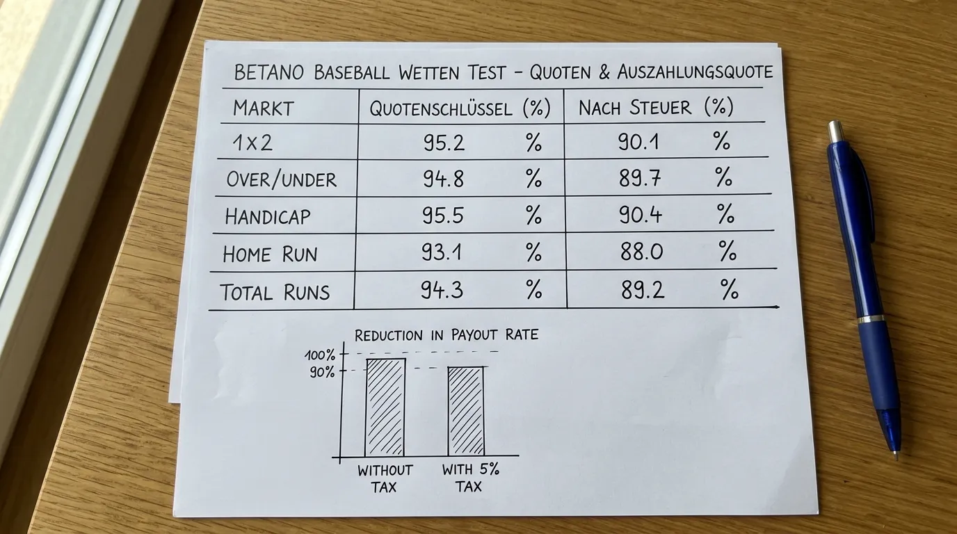 Betano Baseball Quoten Vergleich – Quotenschlüssel und Auszahlungsquote bei MLB-Wetten