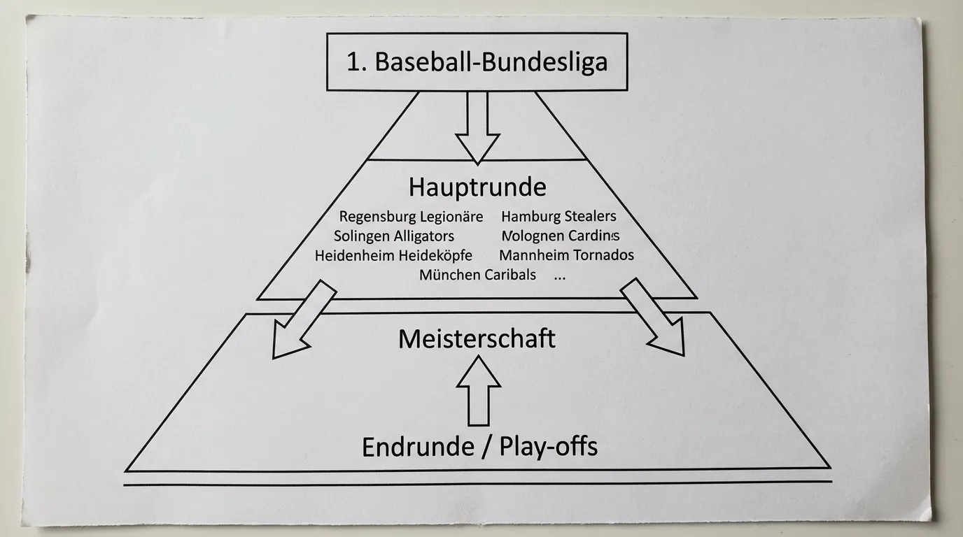 Struktur der deutschen Baseball-Bundesliga mit 1. und 2. Liga – Teams, Saison und Spielbetrieb für Wetter