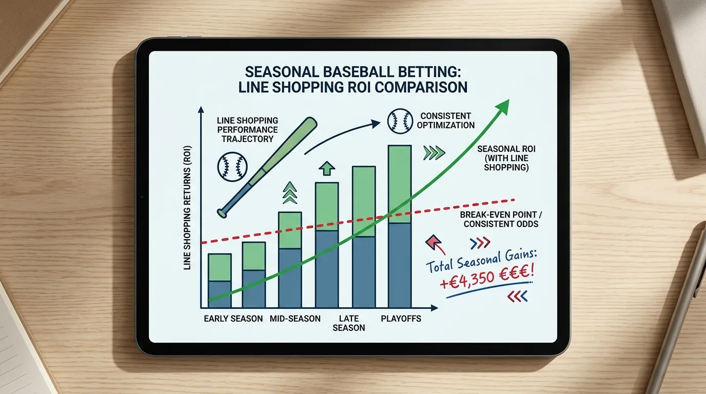 Grafische Darstellung Renditevorteil Line Shopping über eine vollständige MLB-Saison