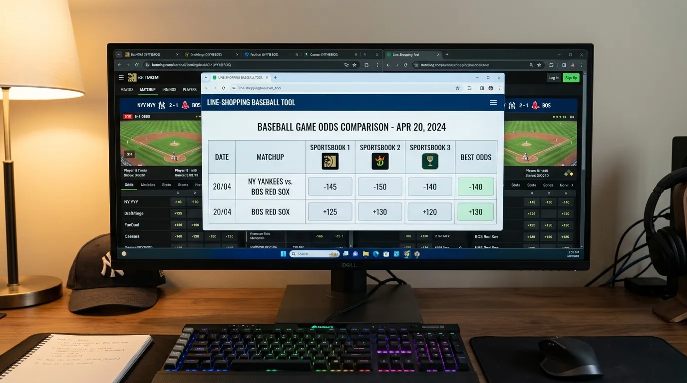 Quotenvergleich-Tools für Line Shopping bei Baseball Wetten – Oddsvergleich auf dem Monitor