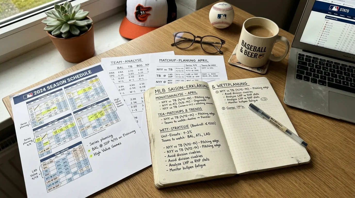 MLB Saisonkalender von April bis Oktober als Planungsgrundlage für Baseball-Wetten