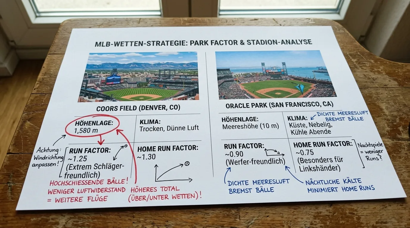 Park Factor beim Baseball – Stadion-Einfluss auf MLB Over/Under Wetten am Beispiel Coors Field und Oracle Park