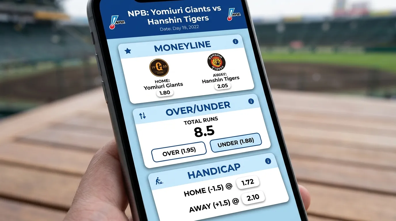 Übersicht der verfügbaren NPB-Wettmärkte bei deutschen GGL-Anbietern – Moneyline, Over/Under und Handicap