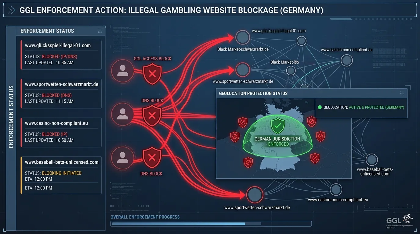 GGL Durchsetzungsmaßnahmen gegen illegale Wettanbieter – Sperrungen und Geoblocking 2024
