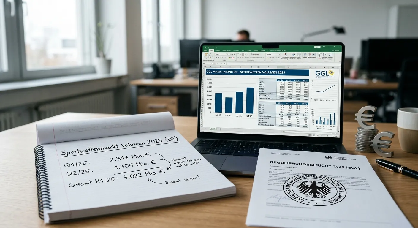 Sportwettenmarkt Volumen 2025 – GGL Marktmonitor Daten zu Einsätzen online und stationär in Deutschland