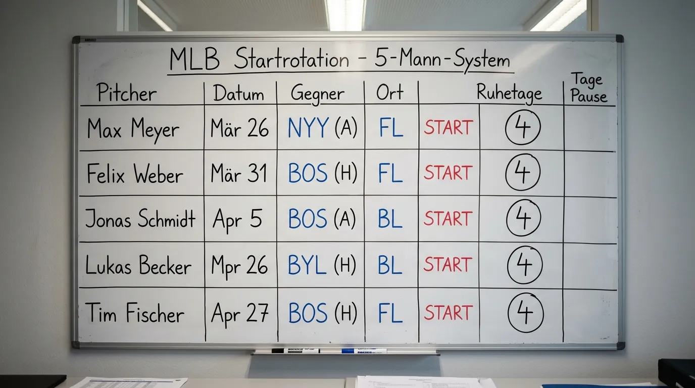 MLB 5-Mann-Rotation analysieren für Baseball Wetten – Ruhezeiten und Pitch-Count-Management